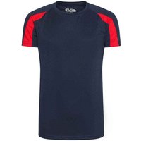 AWDis Cool Contrast Moisture Wicking T-Shirt in Mid Navy | Size: 7-8 Years