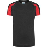 AWDis Cool Contrast Moisture Wicking T-Shirt in Jet Black | Size: 3-4 Years