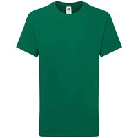 Fruit of the Loom Iconic 195 Plain T-Shirt in Green | Size: 12-13 Years