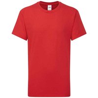 Fruit of the Loom Iconic 195 Plain T-Shirt in Red | Size: 7-8 Years