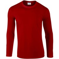 Gildan Men's Softstyle Plain Long-Sleeved T-Shirt in Red | Size: Large