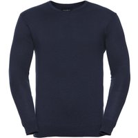 Russell Collection Men's Knitted V Neck Sweatshirt in Navy | Size: Medium