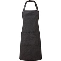 Premier Annex Oxford Faux Leather Bibbed Full Apron in Black