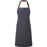Premier Annex Oxford Faux Leather Bibbed Full Apron in Navy
