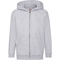 Fruit of the Loom Classic Full Zip Hoodie in Grey | Size: 12-13 Years