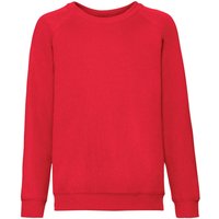Fruit of the Loom Classic Raglan Sweatshirt in Red | Size: 12-13 Years