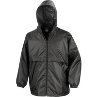 Result Core Men's Lined Lightweight Waterproof Jacket in Black | Size: Small