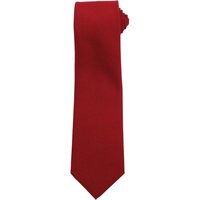 Premier Plain Polyester Tie in Burgundy