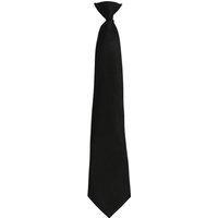 Premier Colours Fashion Plain Clip-On Tie in Black