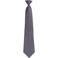 Premier Colours Fashion Plain Clip-On Tie in Grey