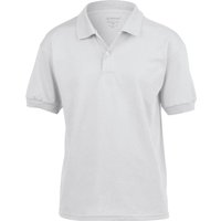 Gildan Dryblend Jersey Polo Shirt in White | Size: 7-8 Years