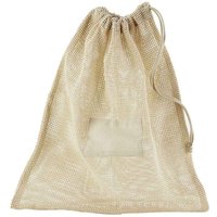 Westford Mill Men's Mesh Cotton Drawstring Bag in Natural | Size: XS