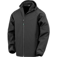 Result Men's Hooded 3 Layer Printable Soft Shell Jacket in Black | Size: Medium