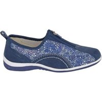 Boulevard Women's Leisure Suede Zip Casual Shoes in Navy | Size: 4