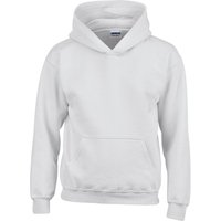 Gildan Heavy Blend Hooded Sweatshirt in White | Size: 12-13 Years