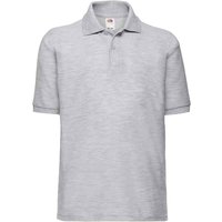 Fruit of the Loom Poly Cotton Pique Polo Shirt in Grey | Size: 5-6 Years