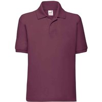 Fruit of the Loom Poly Cotton Pique Polo Shirt in Burgundy | Size: 3-4 Years