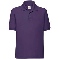 Fruit of the Loom Poly Cotton Pique Polo Shirt in Purple | Size: 5-6 Years