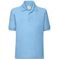 Fruit of the Loom Poly Cotton Pique Polo Shirt in Baby Blue | Size: 3-4 Years