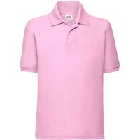 Fruit of the Loom Poly Cotton Pique Polo Shirt in Light Pink | Size: 5-6 Years