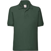 Fruit of the Loom Poly Cotton Pique Polo Shirt in Bottle Green | Size: 5-6 Years