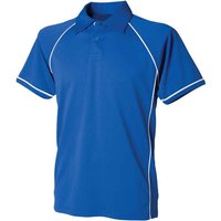 Finden & Hales Performance Contrast Piping Polo Shirt in Mid Blue | Size: 5-6 Years
