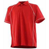 Finden & Hales Performance Contrast Piping Polo Shirt in Red | Size: 13-14 Years