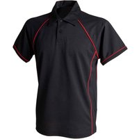 Finden & Hales Performance Contrast Piping Polo Shirt in Jet Black | Size: 13-14 Years