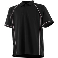 Finden & Hales Performance Contrast Piping Polo Shirt in Black | Size: 7-8 Years