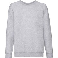 Fruit of the Loom Classic Raglan Sweatshirt in Grey | Size: 7-8 Years