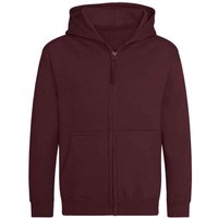 AWDis Cool Zoodie Full Zip Hoodie in Burgundy | Size: 9 Years
