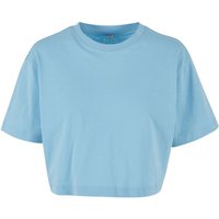 Build Your Brand Women's Oversized Short-Sleeved Crop Top in Mid Blue | Size: 2XL