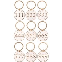 Something Different Angel Number Keyring (Pack of 9) in Cream