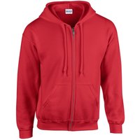 Gildan Men's Heavy Blend Full Zip Hoodie in Red | Size: Medium