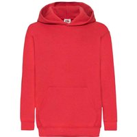 Fruit of the Loom Classic 80 20 Hoodie in Red | Size: 7-8 Years