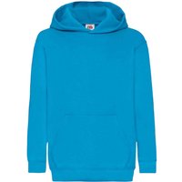 Fruit of the Loom Classic 80 20 Hoodie in Blue | Size: 9-10 Years