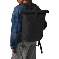 Quadra Men's Tailored Luxe Roll Top Backpack in Black