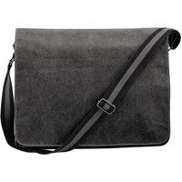 Quadra Men's Vintage Canvas Messenger Bag in Dark Grey