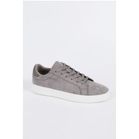 Faux Suede Trainers Contrast Sole