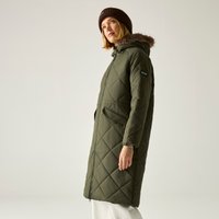 Regatta Women's Freyla Hooded Water-Repellent Insulating Padded Jacket in Green | Size: 18
