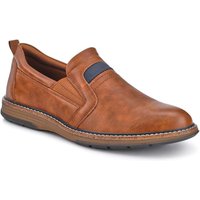 Pavers Men's Wide Fit Elasticated Slip-On Shoes in Tan | Size: 9