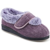 Easyfit Women's Extra Wide Touch Fasten Slippers in Purple | Size: 6