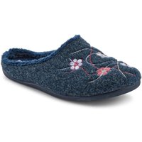 Pavers Women's Floral Pattern Mule Slippers in Navy | Size: 6