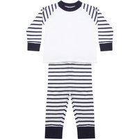 Larkwood Striped Long Pyjama Set in Navy | Size: 18-24 m