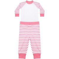 Larkwood Striped Long Pyjama Set in Pink | Size: 12-18 m