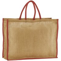 Westford Mill Women's Contrast Starched Jute Tote Bag in Tan