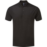Premier Men's Coolchecker Pique Polo Shirt in Black | Size: 3XL