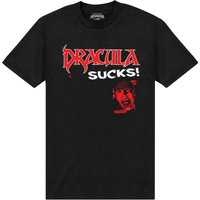 Horror Line Men's Dracula Sucks T-Shirt in Black | Size: 4XL