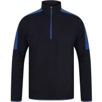 Finden & Hales Men's Contrast Panel Quarter Zip Midlayer in Dark Navy | Size: 2XL