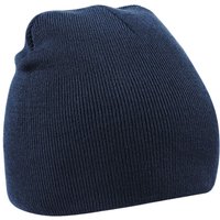 Beechfield Plain Basic Knitted Winter Beanie Hat in Navy